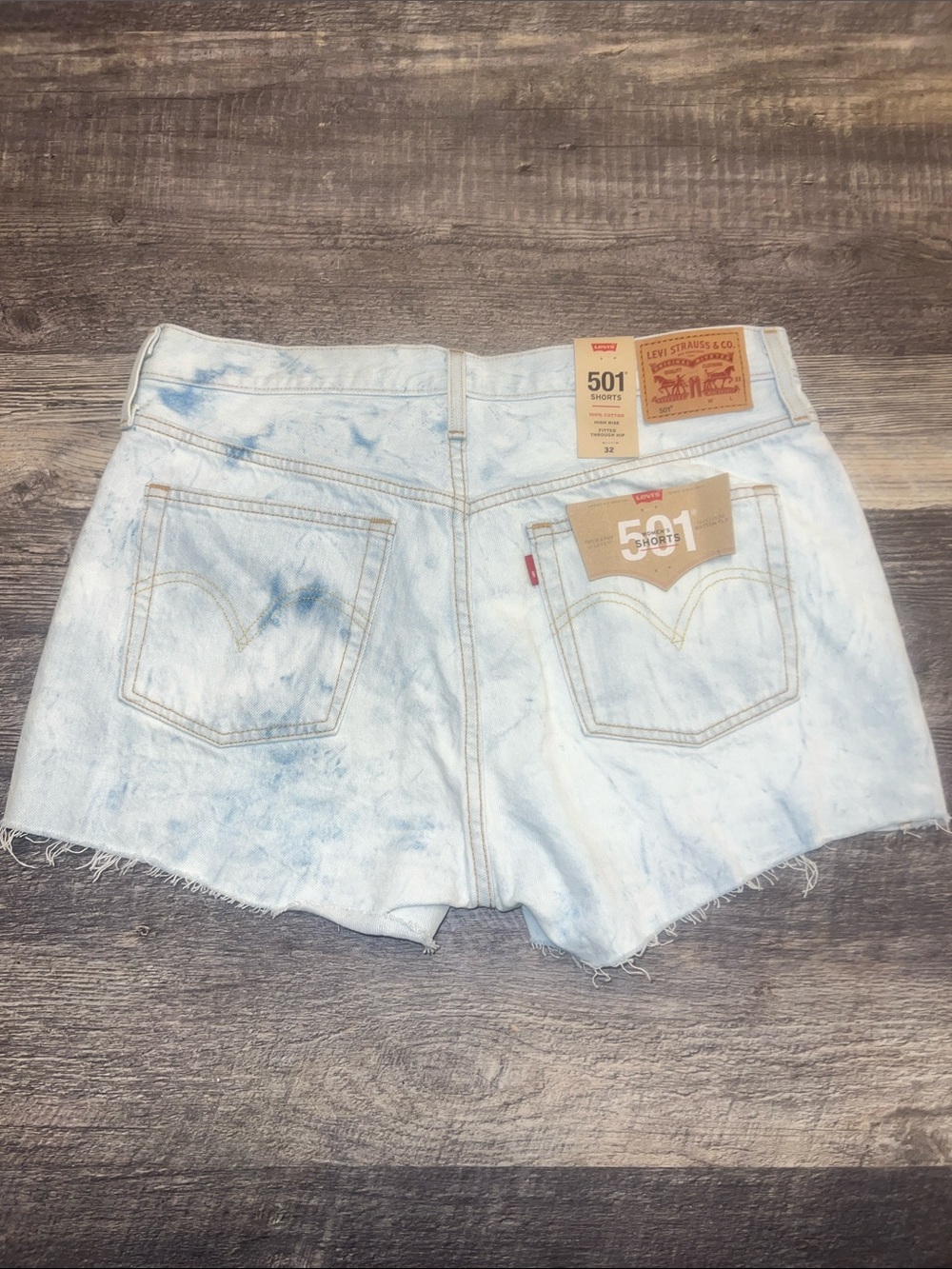 Levi's 501 Women's Tie-Dye Light Blue Denim Cutoff Shorts